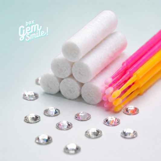 Strass dentaire Recharge Cristal coton et tige GemSmile